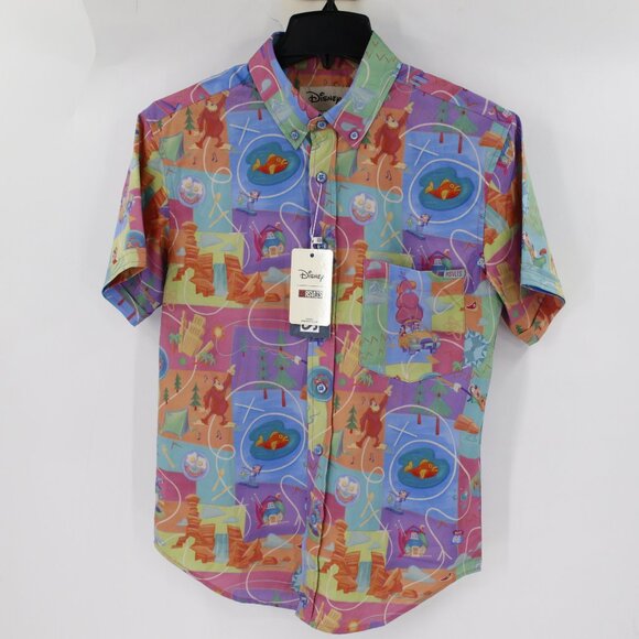 NWT RSVLTS Shirt Mens XS Disney Goofy Movie The Open Road KUNUFLEX Short Sleeve - Picture 2 of 16